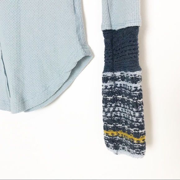 FREE PEOPLE Ski Lodge Crochet Cuff Thermal Top - Picture 5 of 8